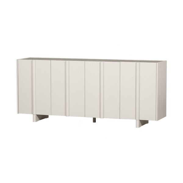 Cassettiera bassa modulare crema in legno di pino 200x85 cm Basu - WOOOD-image-2