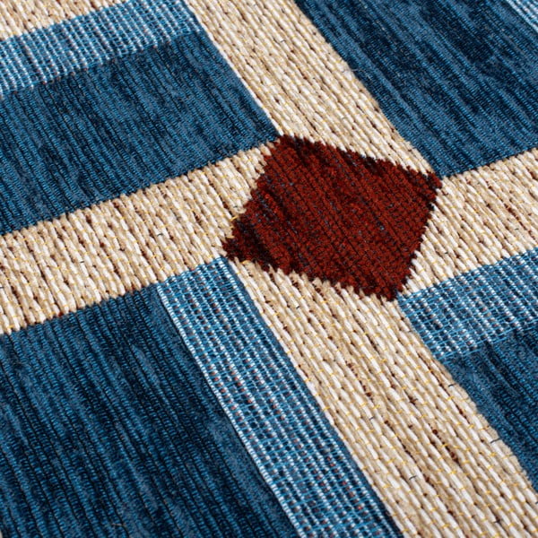 Passatoia blu 60x230 cm Lennox Geometric - Flair Rugs-image-3