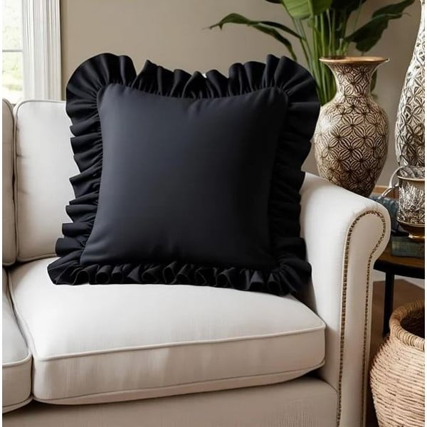 Federa decorativa in misto cotone 40x40 cm Ruffled – Mila Home-image-1