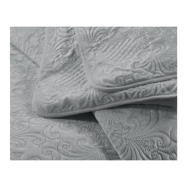 Copriletto in microfibra grigio chiaro con federa Velvet Clara, 180 x 250 cm - Dreamhouse-image-3