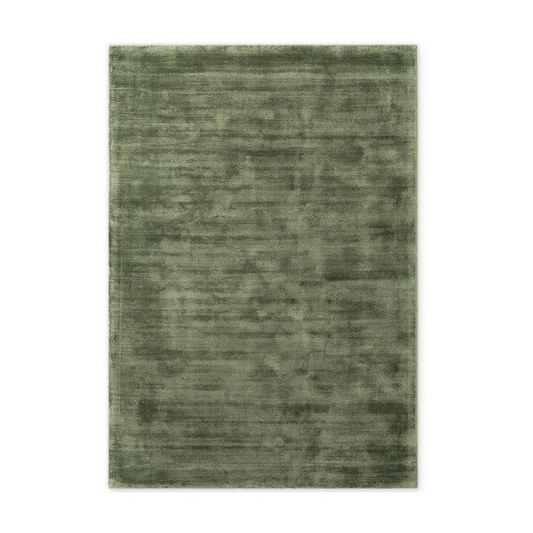 Tappeto verde in viscosa tessuto a mano 80x150 cm Noemi – Vikosa