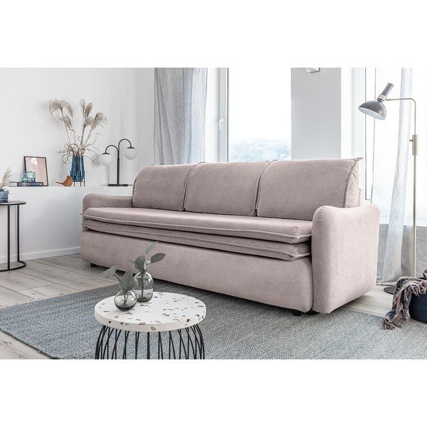 Divano letto in velluto beige Tender Eddie - Miuform-image-4