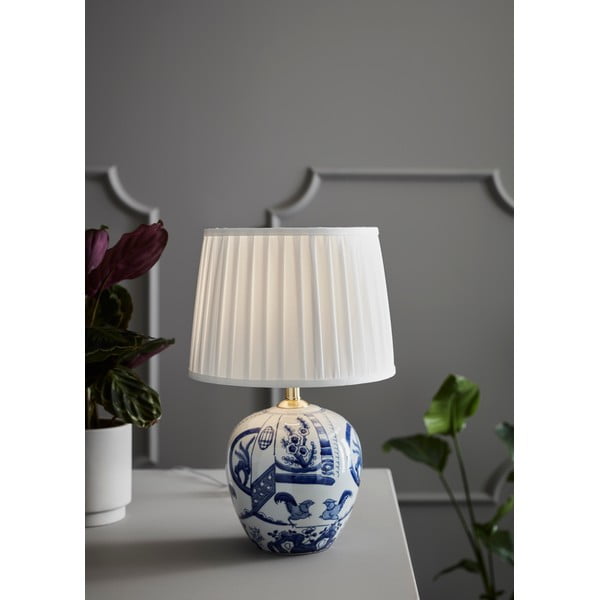 Lampada da tavolo blu e bianca Goteborg, altezza 48 cm Göteborg - Markslöjd-image-1