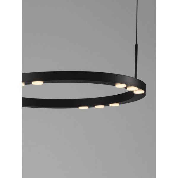 Lampadario LED nero opaco in alluminio con intensità regolabile ø 40 cm Lunette – Nova Luce-image-2