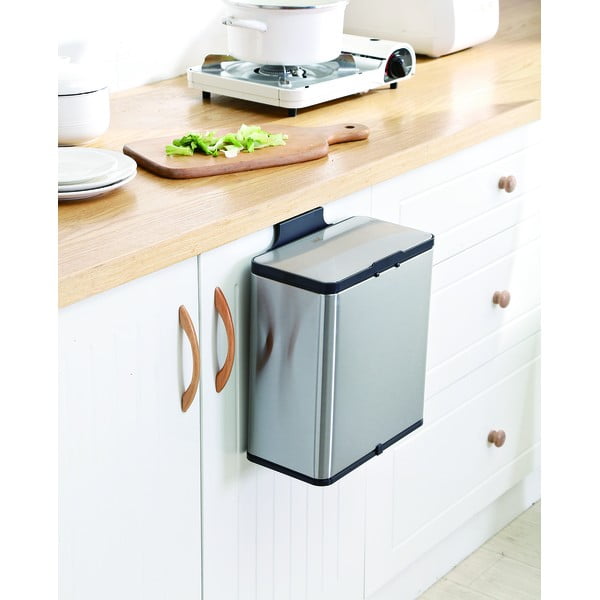 Contenitore per rifiuti compostabili in argento 7 l - Addis-image-4