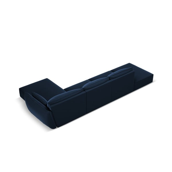 Divano angolare blu scuro (con penisola a destra/con chaise lounge) con rivestimento in velluto Vanda – Mazzini Sofas-image-3