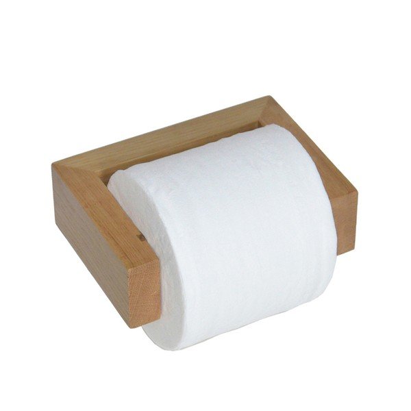 Porta carta igienica a parete in rovere Mezza Slimline - Wireworks-image-1