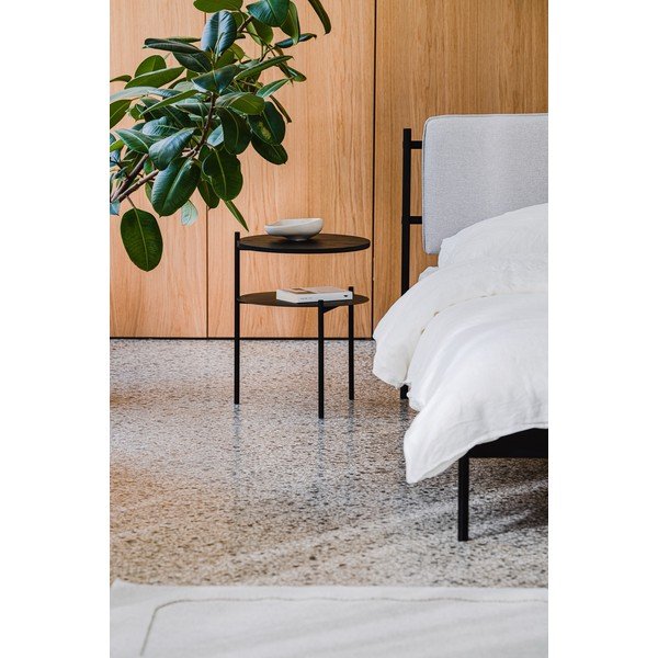 Comodino nero con piano effetto rovere Tu – noo.ma-image-2