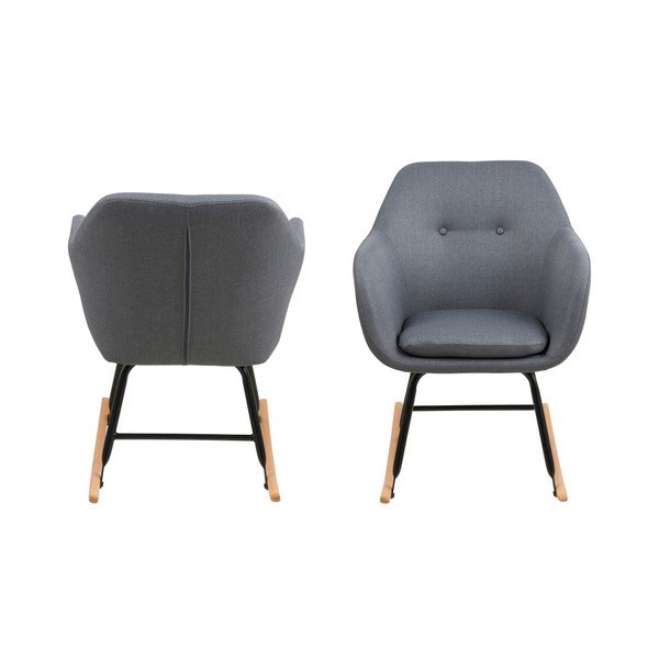 Sedia a dondolo grigio scuro Emilia - Actona-image-3