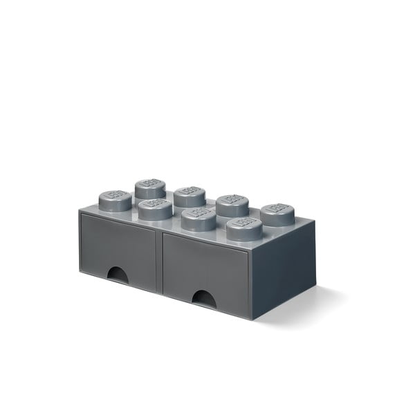 Scatola portaoggetti per bambini grigio scuro con 2 cassetti - LEGO®