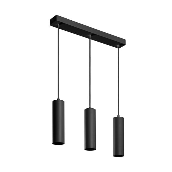 Lampadario nero con paralume in metallo Tresos II - GTV