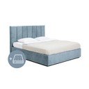 Letto matrimoniale imbottito blu con contenitore con materasso incluso/con rete inclusa 180x200 cm Thessa Bold Line – Bonami Selection
