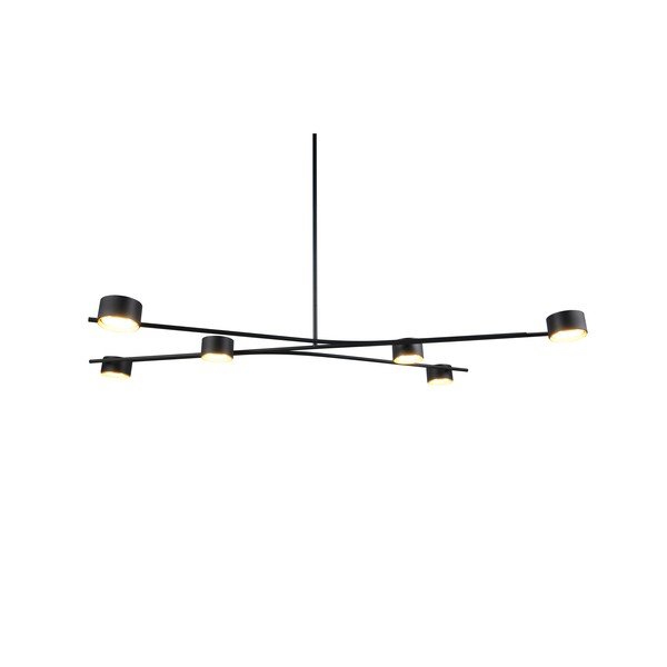 Lampadario nero in metallo Coda – Trio Select-image-3