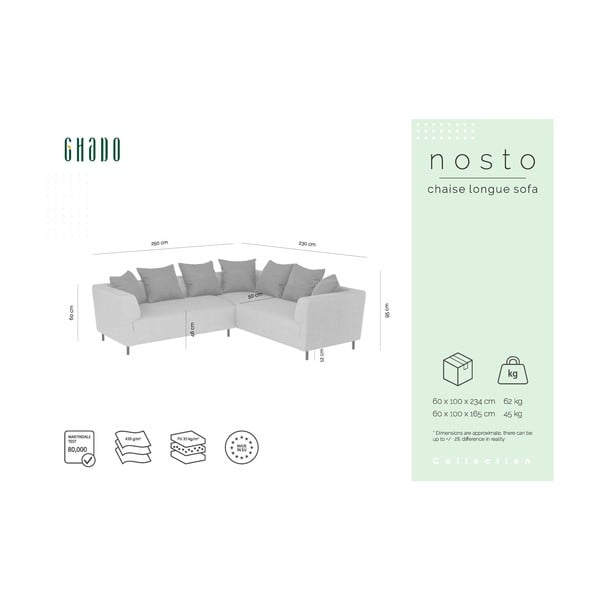 Divano angolare grigio e beige , angolo destro Nosto - Ghado-image-3