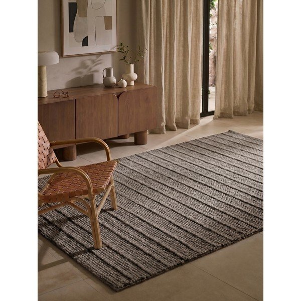 Tappeto grigio scuro/marrone scuro in lana tessuto a mano 200x300 cm Camden Parker – Ted Baker-image-1