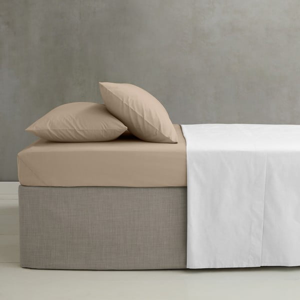 Lenzuolo con angoli marrone chiaro in percalle 150x200 cm Easy Iron Percale – Catherine Lansfield-image-1