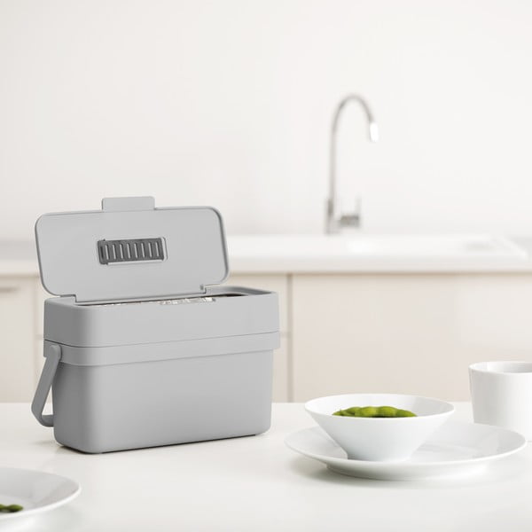 Bidone per l'umido grigio 4 l Duo – Joseph Joseph-image-1