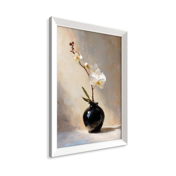 Dipinto stampato con cornice inclusa 56x75 cm White Orchid – Styler-image-3