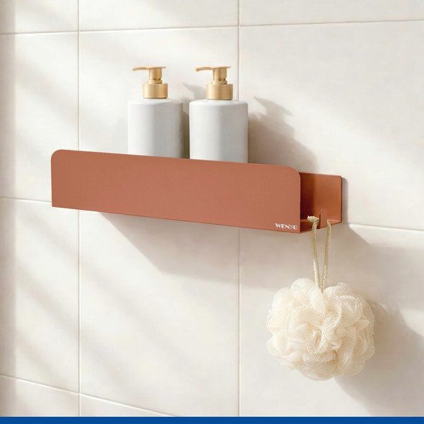 Mensola da bagno senza foratura marrone in acciaio inox con aggancio Turbo-loc Lizan – Wenko-image-3