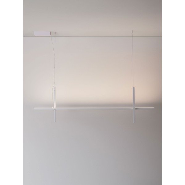 Lampadario LED bianco opaco in alluminio con paralume in vetro acrilico Looma – Nova Luce-image-4