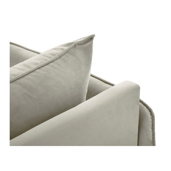 Poltrona lounge in velluto beige, angolo destro Vienna - Cosmopolitan Design-image-4