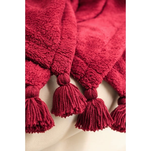 Copriletto rosso in microfelpa per letto matrimoniale 200x220 cm Puffy - Mijolnir-image-2