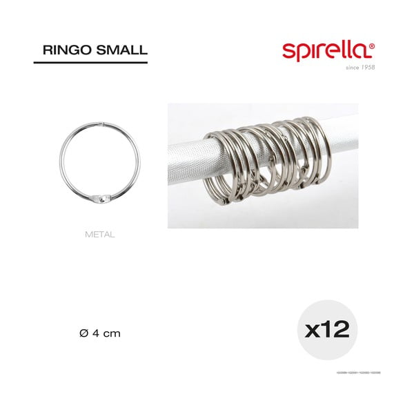 Set di anelli per tenda doccia color argento opaco 12 pz Ringo Small – Spirella-image-3