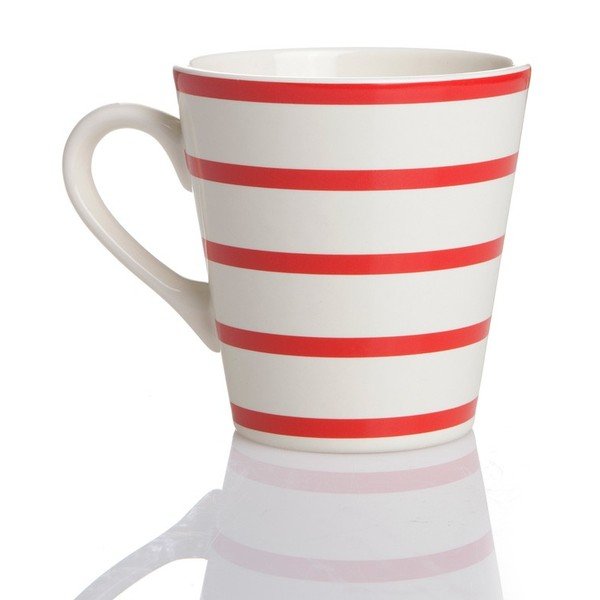 Porcelánový hrnek Červené proužky, 275 ml