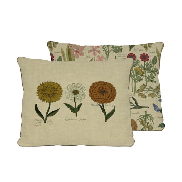 Cuscino beige con motivo floreale Fiori, 50 x 35 cm - Surdic-image-1