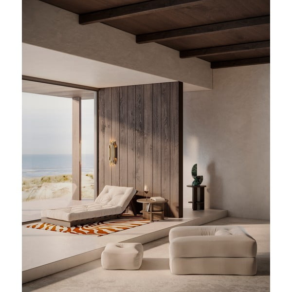 Poltrona in lino grigio e beige Roots Black Night - Karup Design-image-4