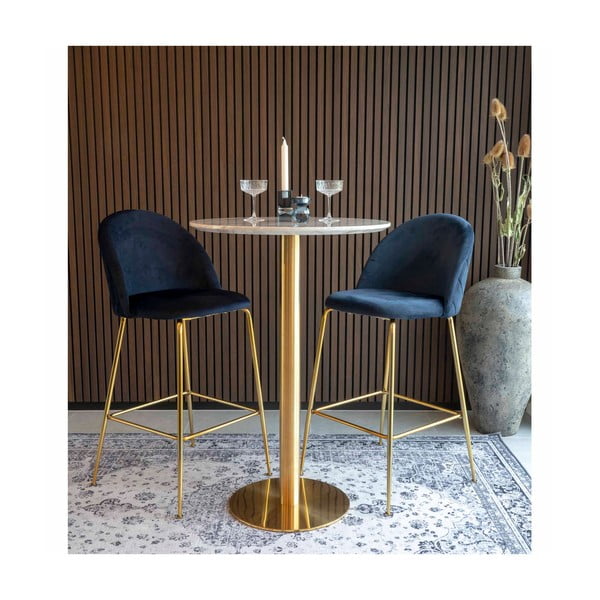 Tavolo bar rotondo con piano in marmo ø 70 cm Bolzano - House Nordic-image-4