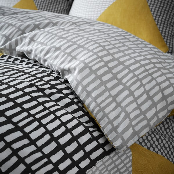 Biancheria da letto giallo-grigio 200x135 cm Larsson Geo - Catherine Lansfield-image-3