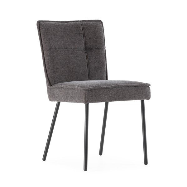 Sedie da pranzo in set grigio scuro imbottito 2 pz Vesta – MOME