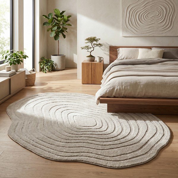 Tappeto beige 160x230 cm Pebble - ESTE-image-1