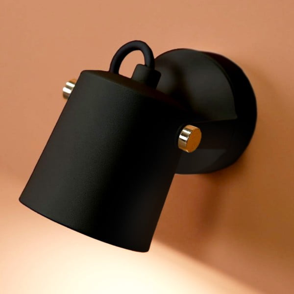 Lampada da parete nera, altezza 11 cm Ibai - SULION-image-1
