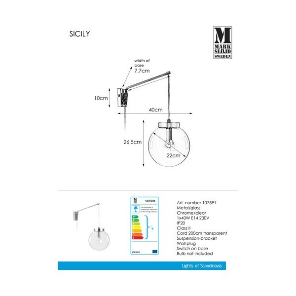 Lampada da parete Sicilia - Markslöjd-image-2
