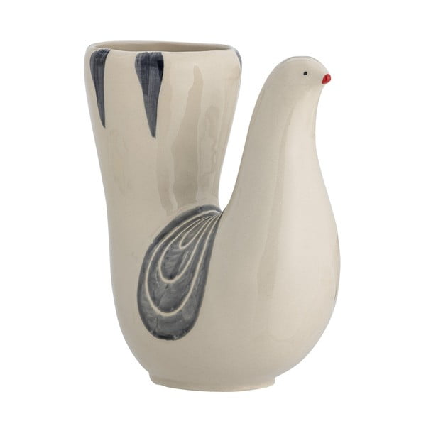 Vaso in gres dipinto a mano color crema (altezza 19 cm) Trudy - Bloomingville-image-3