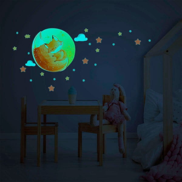 Adesivo murale per bambini 30x30 cm Dreamy Fox - Ambiance-image-1