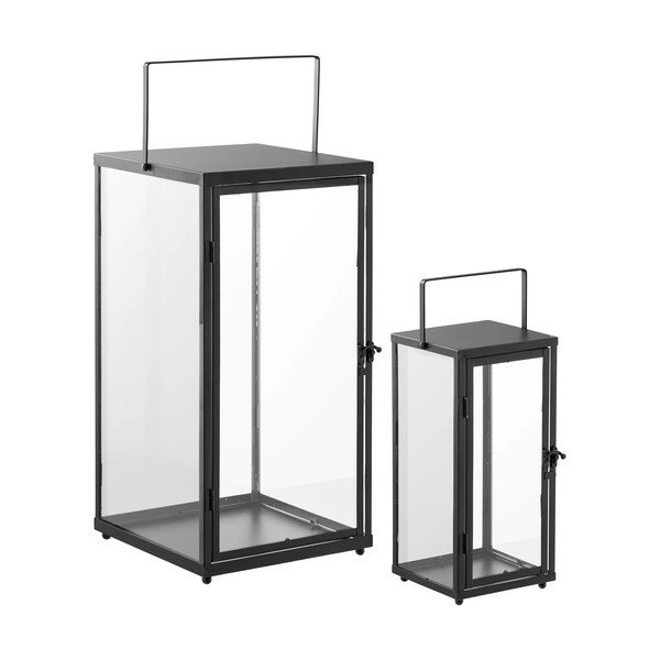 Lanterna in vetro 2 pz (altezza totale 50 cm) Ibra – House Nordic