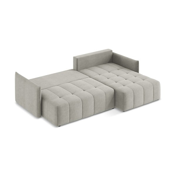 Divano angolare grigio chiaro allungabile/con contenitore (con penisola a destra/con chaise lounge) Moku – Makamii-image-3