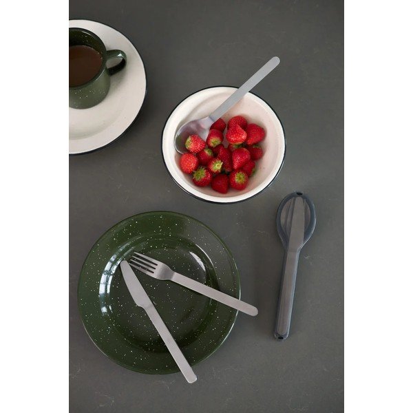 Piatto da dolce verde scuro in smalto ø 20 cm Doris – Sagaform-image-4