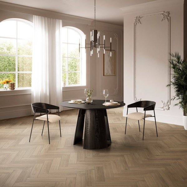 Tavolo da pranzo rotondo con piano nero ø 120 cm Zuri – MOME-image-1