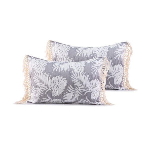 Set di 2 federe Tropical Leafes grigie, 50 x 70 cm Tropical Leaves - DecoKing-image-1