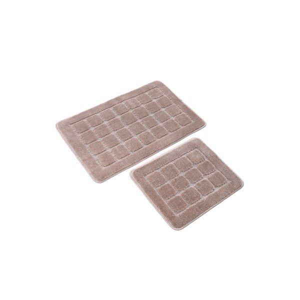 Set di tappetini per il bagno marroni 2 pz 50x80 cm Kareli – Foutastic