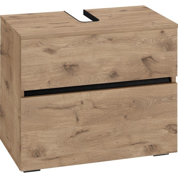 Mobile effetto rovere per lavabo da parete 60x55 cm Wisla - Støraa-image-2