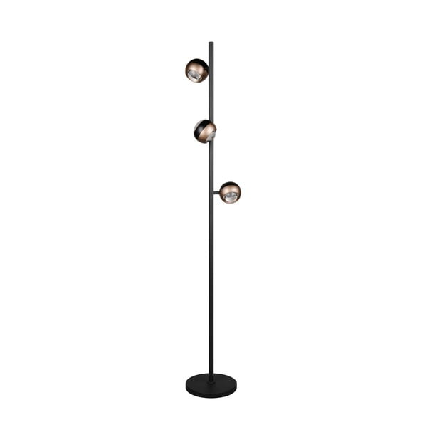 Lampada da terra LED nera e color bronzo (altezza totale 150 cm) Orbit – Trio Select-image-2