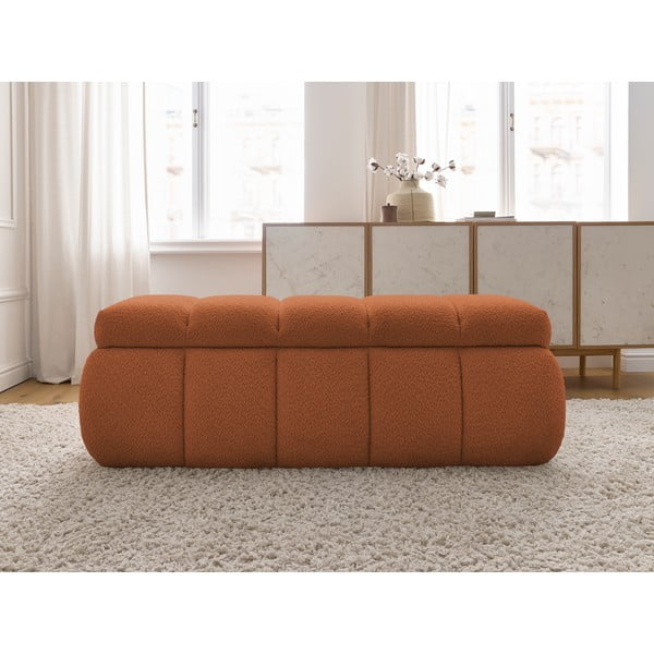 Panchina arancione con rivestimento in bouclé – Bobochic Paris-image-4