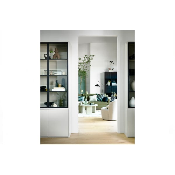 Vetrina in legno di pino grigio chiaro 101x230 cm Basic - vtwonen-image-1