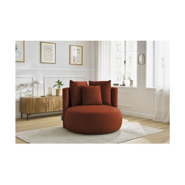 Poltrona arancione con rivestimento in velluto Cesar – Bobochic Paris-image-1