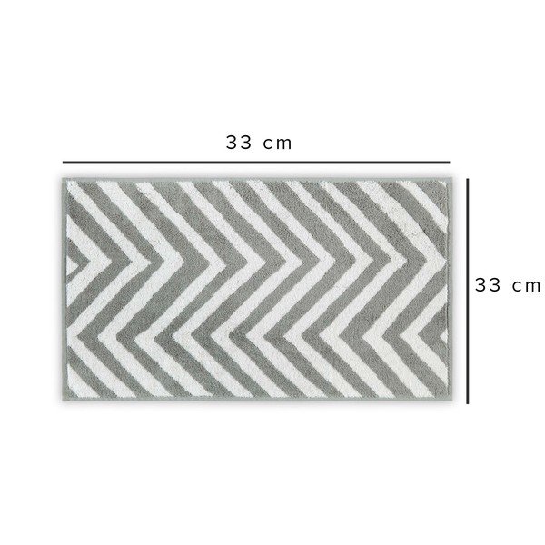 Asciugamano in cotone bianco-grigio 33x33 cm Chevron - Foutastic-image-2